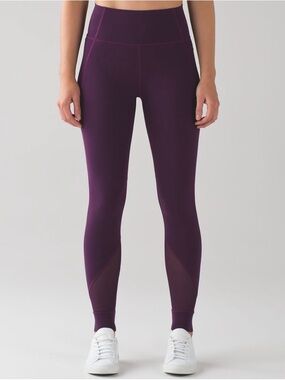 Lululemon Hot Like Agni Full Yoga Pants High Rise Leggings Darkest Magenta Sz 10